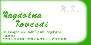 magdolna kovesdi business card
